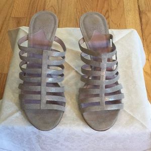 Silver Johnston & Murphy dress sandals - leather